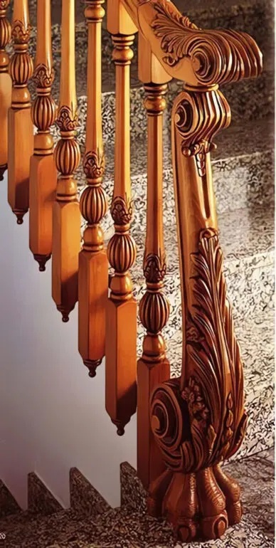 Если лестница украшена резными балясинами и стойками перил, она становится настоящим произведением искусства.